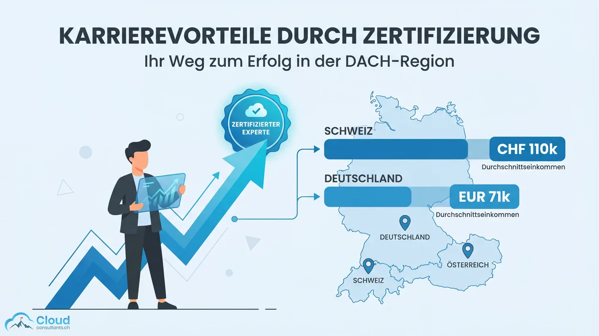 Karrierevorteile und Gehaltsdaten für zertifizierte Salesforce Consultants im DACH-Raum mit Vergleich zwischen Schweiz und Deutschland