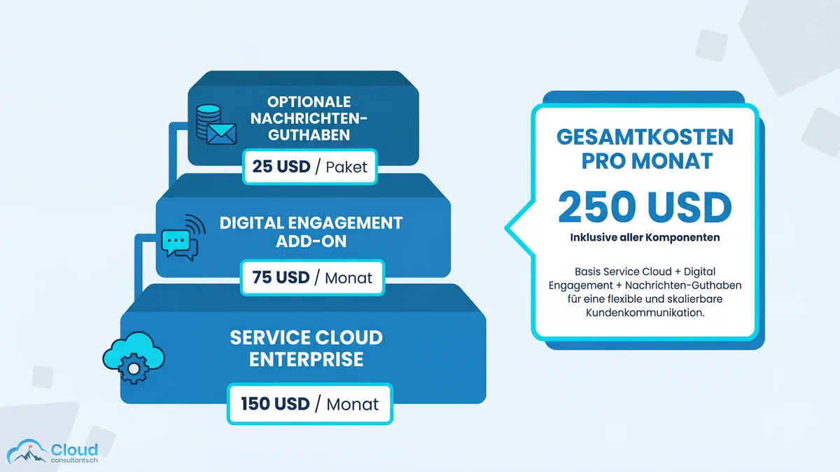 Kostenübersicht für Salesforce Digital Engagement mit WhatsApp und SMS